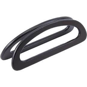 WADORN 2pcs Wooden Bag Handles for Bag Making, Wooden D Shape Handbag Handle Replacement Wood Purse Handle DIY Handmade Bag Handle for Crochet Bag Straw Bag Beach Bag, 9.3×3.4 Inch, Black