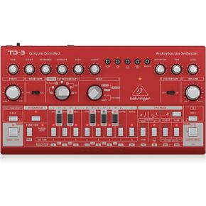 Behringer TD-3-RD Analog Bass Line Synthesizer with VCO, VCF, 16-Step Sequencer, Distortion Effects and 16-Voice Poly Chain
