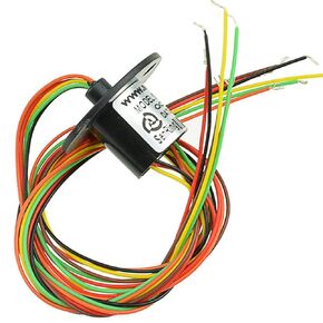 Capsule Slip Ring, V-Groove Ring 12.5mm Signal Transmit Electrical CIRCUITSx2A 360° Rotary Joint 300Rpm 240VAC 6 Wires for Monitor Robotic Electrical Test Equipment Monitoring System