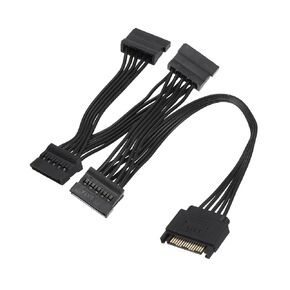 MECCANIXITY 15 Pin Serial ATA Power Cable Bundle 1 to 4 Serial Interface Power Extension Cable Male to Female Splitter Cable for Hard Disk