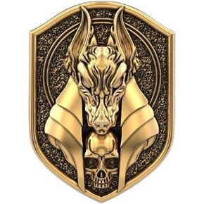 Anubis Ring, Gothic Wolf Head Ring for Men, Egyptian God Anubis Amulet Ring Norse Viking Wolf Animal Ring Anubis Wolf Jewelry, Hip Hop Wolf Band Ring Punk Wolf Shield Ring for Boys