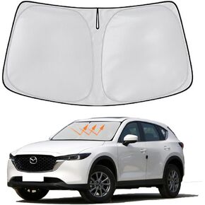 Windshield Sun Shade for Mazda CX5 2017-2024 Window Sun Visor Protector Mazda CX-5 Sport, Touring, Grand Touring, 4 Door Crossover Accessories Foldable Sunshade Blocks UV Rays Keep Your Car Cooler