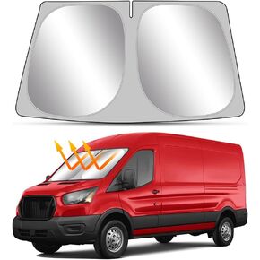Car Sun Shade for 2015-2024 Ford Transit Accessories Connect Passenger Wagon Cargo Crew Van 150 250 350 XL XLT Accessories Sunshade Windshield Visor Cooler Protector Front Windows Cover Shield