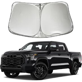 Car Windshield Sun Shade Sunshade Compatible with Toyota Tundra Limited SR5 Platinum TRD Pro Off Road Crewmax 1794 Edition Pickup 2007-2023 2024 Accessories, Car Front Window Sun Shield
