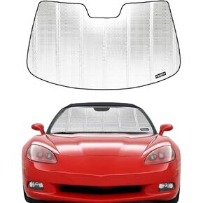 Windshield Sun Shade for 2009-2013 Chevrolet Corvette C6 Front Window Sunshade. Reflective Rigid Material