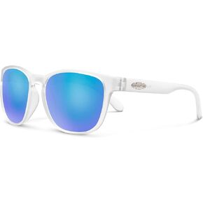 Suncloud Loveseat – Polarized Sunglasses – for Men & Women - Matte Crystal + Polar Blue Mirror Lense
