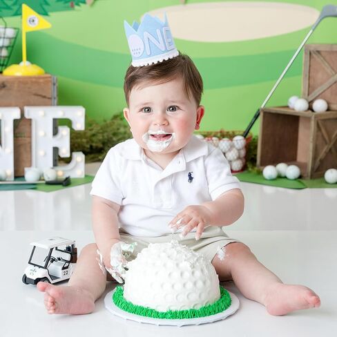 تاج الجولف لعيد الميلاد الأول للأولاد - ديكور عيد الميلاد الأول للجولف، حفلة عيد ميلاد واحدة للجولف، فتحة في تاج واحد، حفلة بطابع الجولف in Kuwait