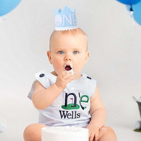 تاج الجولف لعيد الميلاد الأول للأولاد - ديكور عيد الميلاد الأول للجولف، حفلة عيد ميلاد واحدة للجولف، فتحة في تاج واحد، حفلة بطابع الجولف in Kuwait