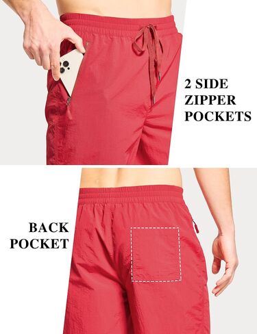FitsT4 Sports Men's Quick Dry Swim Trunks Without Mesh Liner,Board Shorts with Pockets,Drawstring Elastic Waist,9 Inch Inseam in Saudi Arabia