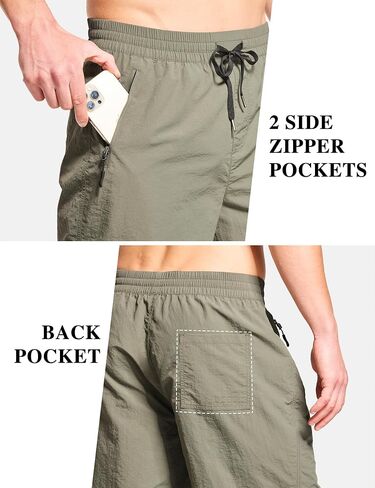 FitsT4 Sports Men's Quick Dry Swim Trunks Without Mesh Liner,Board Shorts with Pockets,Drawstring Elastic Waist,9 Inch Inseam in Saudi Arabia