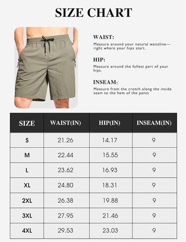 FitsT4 Sports Men's Quick Dry Swim Trunks Without Mesh Liner,Board Shorts with Pockets,Drawstring Elastic Waist,9 Inch Inseam in Saudi Arabia