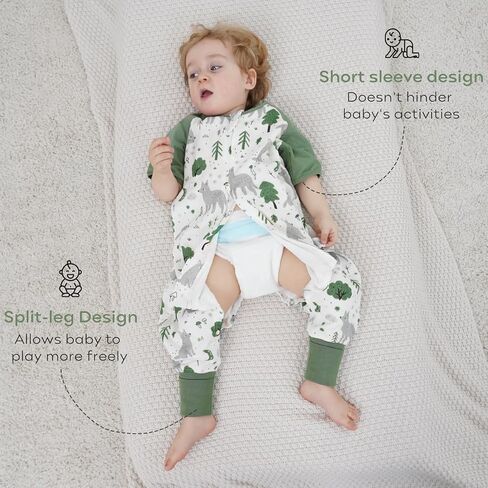 Yoofoss Muslin Toddler Sleep Sack 6-18 Months with Feet 0.5 TOG Soft Lightweight Baby Sleeping Bag with Legs for Walkers 2-Way Zipper Wearable Blanket in Saudi Arabia