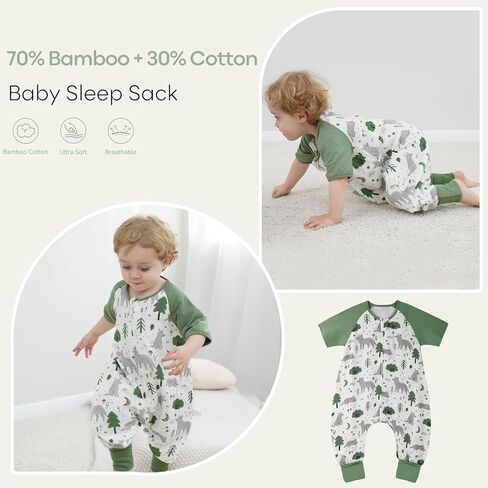 Yoofoss Muslin Toddler Sleep Sack 6-18 Months with Feet 0.5 TOG Soft Lightweight Baby Sleeping Bag with Legs for Walkers 2-Way Zipper Wearable Blanket in Saudi Arabia