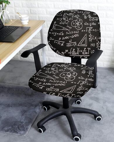 غطاء كرسي المكتب غطاء كرسي مكتب رياضي وهندسي قابل للتمدد، أغطية كرسي كمبيوتر عالمية مرنة، صيغ علمية، سبورة طباشير، أغطية حماية للكرسي الدوار قابلة للتمدد in Kuwait
