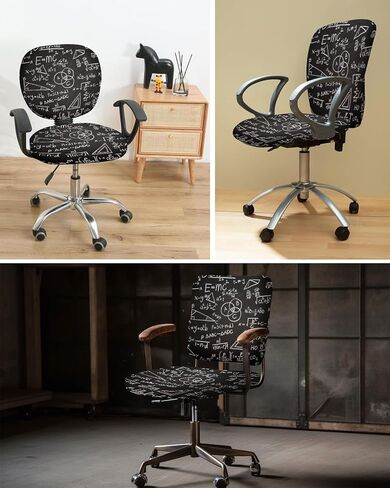 غطاء كرسي المكتب غطاء كرسي مكتب رياضي وهندسي قابل للتمدد، أغطية كرسي كمبيوتر عالمية مرنة، صيغ علمية، سبورة طباشير، أغطية حماية للكرسي الدوار قابلة للتمدد in Kuwait