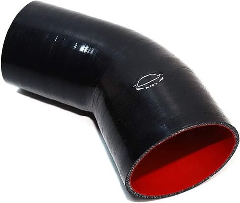 LTI Universal 76 مم إلى 95 مم 4 طبقات معززة عالية الأداء 3 "-3.75" معرف 45 درجة الكوع المخفض خرطوم السيليكون (3 "-3.75" أسود) in Saudi Arabia