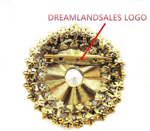 Antique Style Large Glass Stone Round Sash Brooch Pin Art Nouveau Jewelry in Saudi Arabia