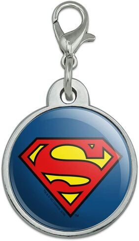 Superman Classic S Shield Logo Chrome Plated Metal Pet Dog Cat ID Tag in Saudi Arabia