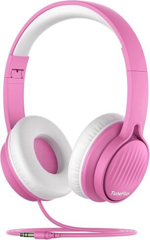 Upgraded Kids Headphones, Wired Toddler Headphones, 85dB Limited Volume On Ear Headphones, Portable Foldable Design, Stereo Sound Kids Headphones for School/Tablet/Travel-Pink in Saudi Arabia