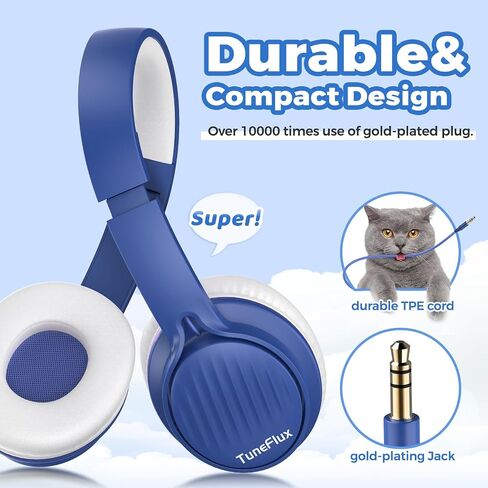 Upgraded Kids Headphones, Wired Toddler Headphones, 85dB Limited Volume On Ear Headphones, Portable Foldable Design, Stereo Sound Kids Headphones for School/Tablet/Travel-Pink in Saudi Arabia