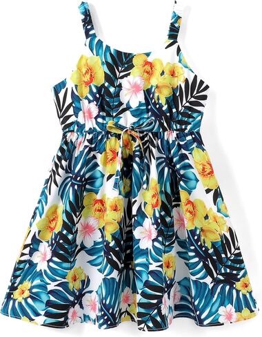 PATPAT Toddler Kids Girls Summer Dress Sling Dress Floral Casual Dress Sleeveless Hawaiian Sundress in Kuwait