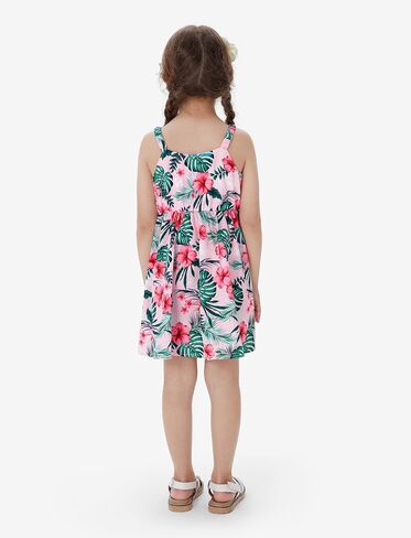 PATPAT Toddler Kids Girls Summer Dress Sling Dress Floral Casual Dress Sleeveless Hawaiian Sundress in Kuwait