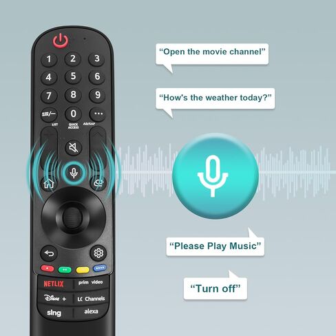 بديل MR23GA لجهاز التحكم عن بعد LG للتلفزيون الذكي، مع وظيفة الصوت والمؤشر لجهاز التحكم عن بعد LG Magic بديل MR23GN AKB76043102 متوافق مع سلسلة LG Smart TV OLED B3 C3 G3 UR8000 in Kuwait