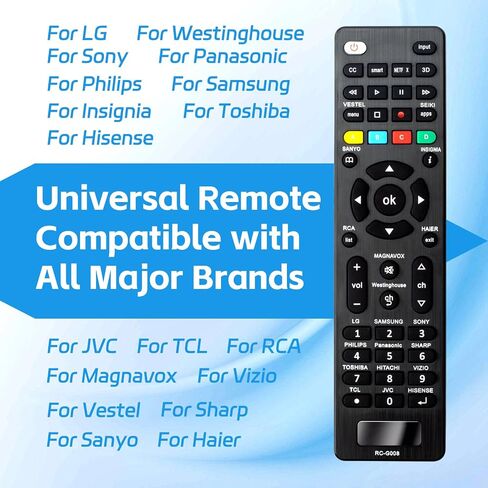 عبوتان بديلتان لجهاز التحكم عن بعد العالمي لجهاز Samsung LG Sony Sharp Vizio Philips Toshiba Sanyo JVC TCL Hisense Vestel Seiki Insignia وغيرها من العلامات التجارية الذكية عن بعد للتلفزيون in Kuwait