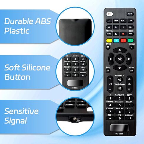 عبوتان بديلتان لجهاز التحكم عن بعد العالمي لجهاز Samsung LG Sony Sharp Vizio Philips Toshiba Sanyo JVC TCL Hisense Vestel Seiki Insignia وغيرها من العلامات التجارية الذكية عن بعد للتلفزيون in Kuwait