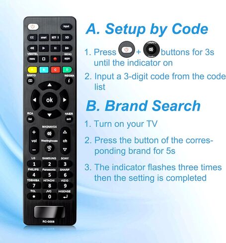 عبوتان بديلتان لجهاز التحكم عن بعد العالمي لجهاز Samsung LG Sony Sharp Vizio Philips Toshiba Sanyo JVC TCL Hisense Vestel Seiki Insignia وغيرها من العلامات التجارية الذكية عن بعد للتلفزيون in Kuwait
