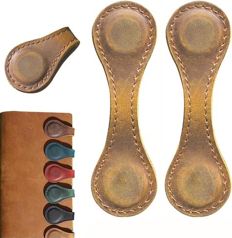 Crazy Horse Leather Magnetic Bookmarks, Personalized Retro Leather Bookmarks, Customized Magnet Bookmarks, Customizable Page Marker Gifts for Book Lovers Readers Kids(1PCS Dark Blue) in Saudi Arabia