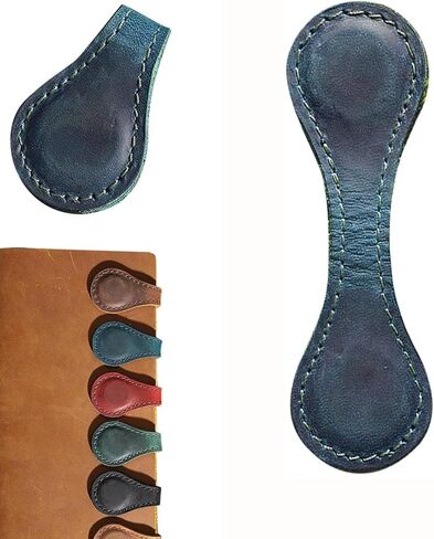Crazy Horse Leather Magnetic Bookmarks, Personalized Retro Leather Bookmarks, Customized Magnet Bookmarks, Customizable Page Marker Gifts for Book Lovers Readers Kids(1PCS Dark Blue) in Saudi Arabia