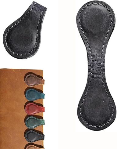 Crazy Horse Leather Magnetic Bookmarks, Personalized Retro Leather Bookmarks, Customized Magnet Bookmarks, Customizable Page Marker Gifts for Book Lovers Readers Kids(1PCS Dark Blue) in Saudi Arabia