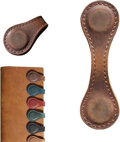 Crazy Horse Leather Magnetic Bookmarks, Personalized Retro Leather Bookmarks, Customized Magnet Bookmarks, Customizable Page Marker Gifts for Book Lovers Readers Kids(1PCS Dark Blue) in Saudi Arabia