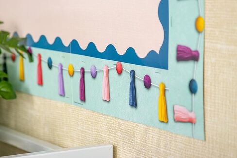 Teacher Created Resources Oh Happy Day Pom-Poms and Tassels Straight Border Trim in Saudi Arabia