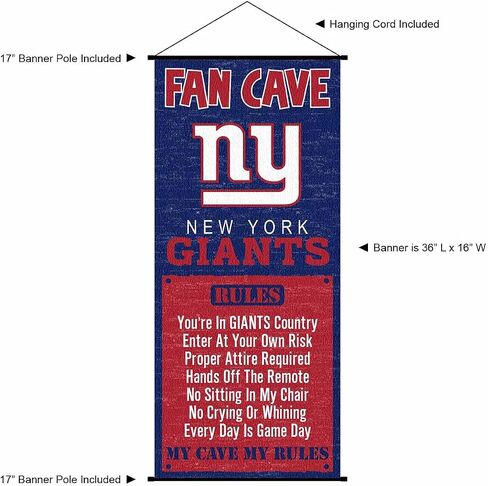 New York Giants Man Cave Fan Banner Wall Door Scroll in Saudi Arabia