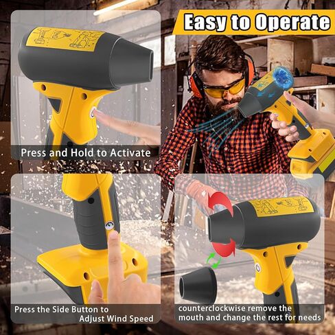 4 Gear Jet Fan منفاخ جاف صغير لـ Dewalt 20V بطارية ليثيوم أيون، URUN 130000PRM منفضة هواء مضغوط سوبر ميني جت مروحة لديوالت للوحة مفاتيح السيارة بالكمبيوتر (بدون بطارية) in Saudi Arabia