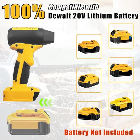 4 Gear Jet Fan منفاخ جاف صغير لـ Dewalt 20V بطارية ليثيوم أيون، URUN 130000PRM منفضة هواء مضغوط سوبر ميني جت مروحة لديوالت للوحة مفاتيح السيارة بالكمبيوتر (بدون بطارية) in Saudi Arabia