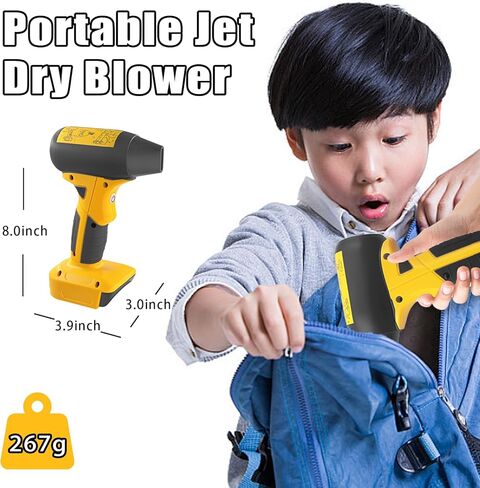 4 Gear Jet Fan منفاخ جاف صغير لـ Dewalt 20V بطارية ليثيوم أيون، URUN 130000PRM منفضة هواء مضغوط سوبر ميني جت مروحة لديوالت للوحة مفاتيح السيارة بالكمبيوتر (بدون بطارية) in Saudi Arabia