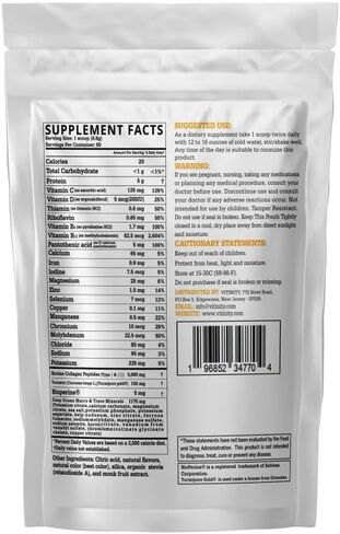 ASHWAGANDHA SUPERFOOD 20+ مكون رئيسي، مسحوق الكولاجين (مزيج متعدد) مع مستشعر مثبت سريريًا (أشواغاندا) للبالغين، توصيل سائل سريع المفعول (كمية تكفي لمدة 30 يومًا) in Kuwait