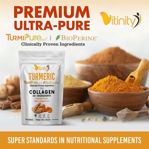 ASHWAGANDHA SUPERFOOD 20+ مكون رئيسي، مسحوق الكولاجين (مزيج متعدد) مع مستشعر مثبت سريريًا (أشواغاندا) للبالغين، توصيل سائل سريع المفعول (كمية تكفي لمدة 30 يومًا) in Kuwait