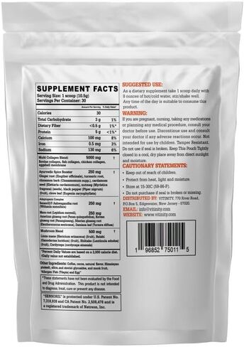 ASHWAGANDHA SUPERFOOD 20+ مكون رئيسي، مسحوق الكولاجين (مزيج متعدد) مع مستشعر مثبت سريريًا (أشواغاندا) للبالغين، توصيل سائل سريع المفعول (كمية تكفي لمدة 30 يومًا) in Kuwait