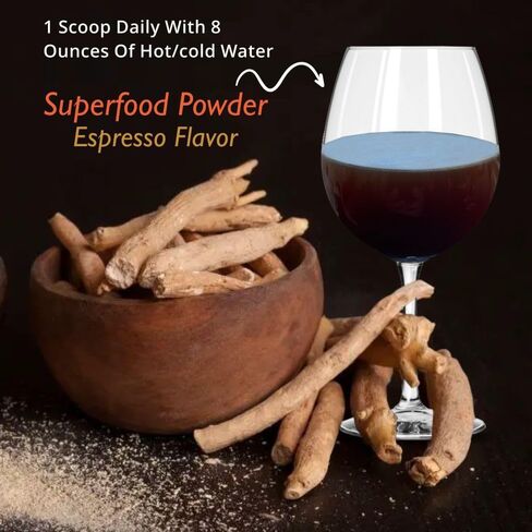 ASHWAGANDHA SUPERFOOD 20+ مكون رئيسي، مسحوق الكولاجين (مزيج متعدد) مع مستشعر مثبت سريريًا (أشواغاندا) للبالغين، توصيل سائل سريع المفعول (كمية تكفي لمدة 30 يومًا) in Kuwait