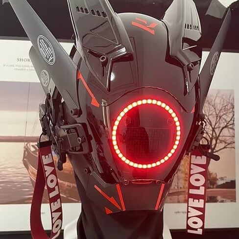 Cybe𝐫punk Mask, Halloween Cosplay Fit Party Music Festival Accessories with Light in Saudi Arabia