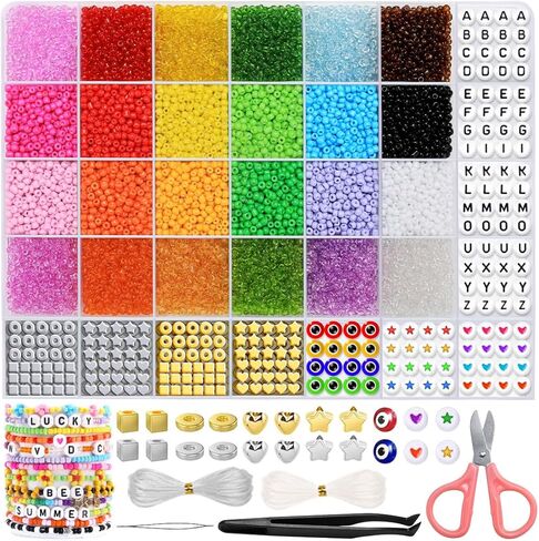 IOOLEEM 10000+pcs 3mm Glass Seed Beads Kit for Jewelry Making and Bracelets in Saudi Arabia