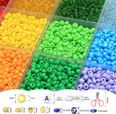 IOOLEEM 10000+pcs 3mm Glass Seed Beads Kit for Jewelry Making and Bracelets in Saudi Arabia