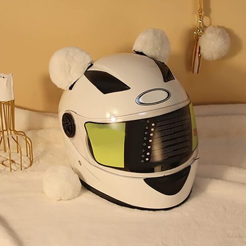 Helmet Decorations Set 1 Pair Round Bear Ear 1 Piece Bear Tail Included Cute Helmet Accessories in Saudi Arabia