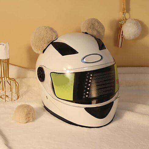 Helmet Decorations Set 1 Pair Round Bear Ear 1 Piece Bear Tail Included Cute Helmet Accessories in Saudi Arabia
