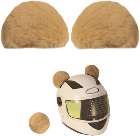 Helmet Decorations Set 1 Pair Round Bear Ear 1 Piece Bear Tail Included Cute Helmet Accessories in Saudi Arabia