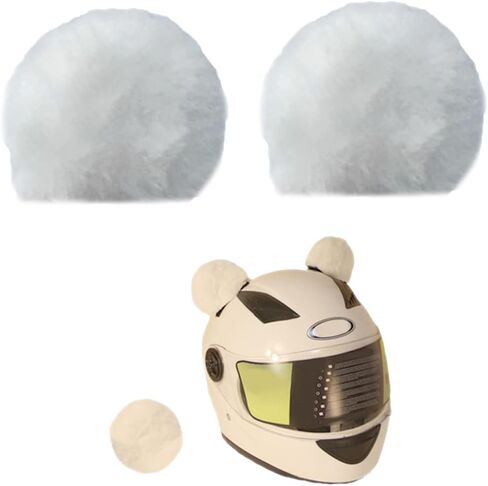 Helmet Decorations Set 1 Pair Round Bear Ear 1 Piece Bear Tail Included Cute Helmet Accessories in Saudi Arabia